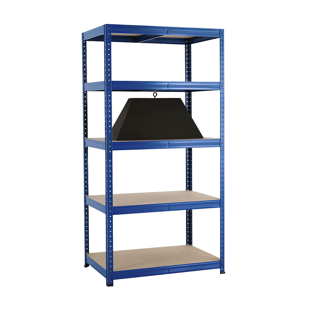 Rayonnage emboîtable bleu, 5 tablettes en aggloméré, charge max. 265 kg, h x l x p 1780 x 900 x 600 mm-4