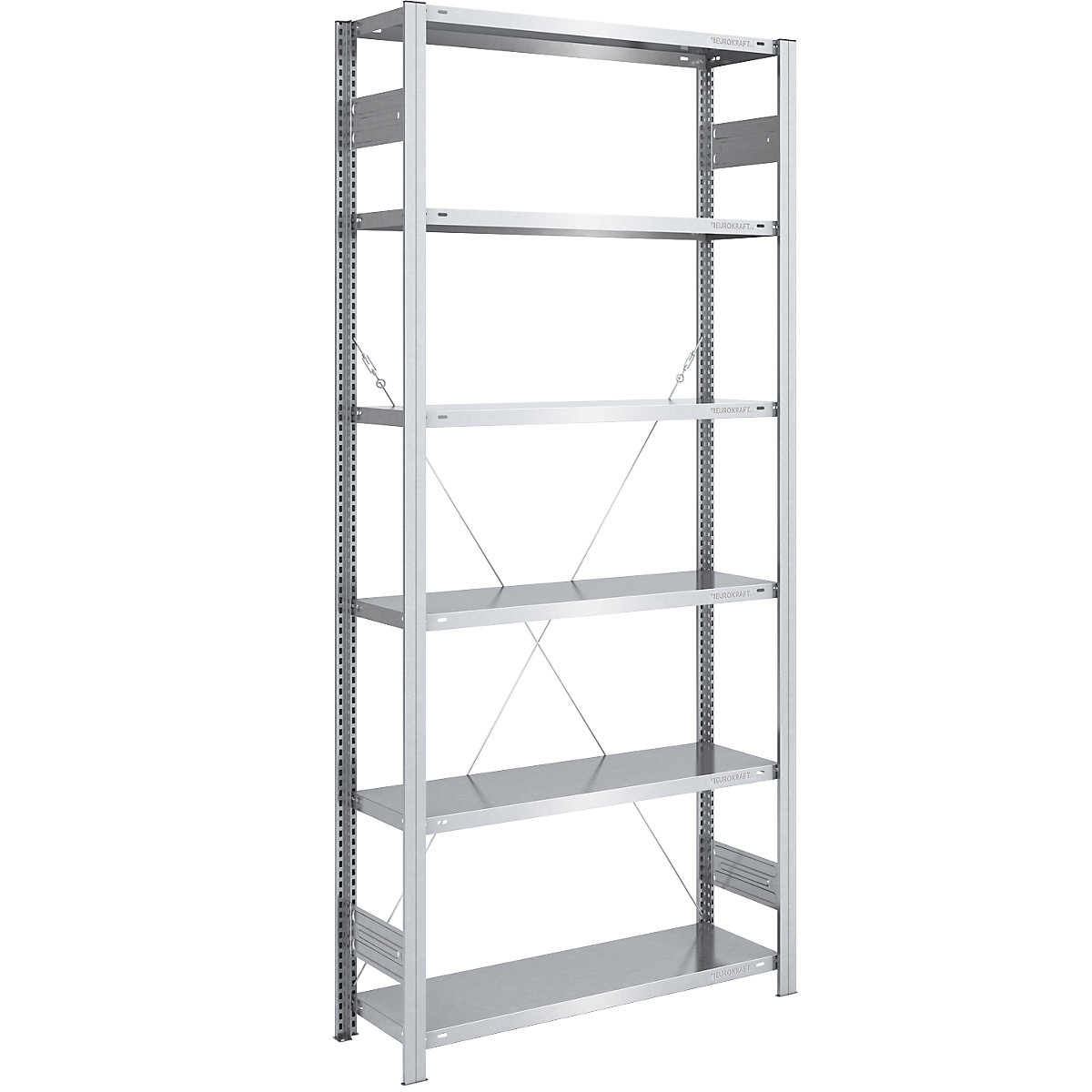 Rayonnage emboîtable de stockage galvanisé, version légère - eurokraft pro