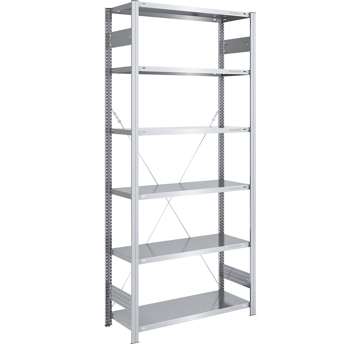 Rayonnage emboîtable de stockage galvanisé, version légère - eurokraft pro