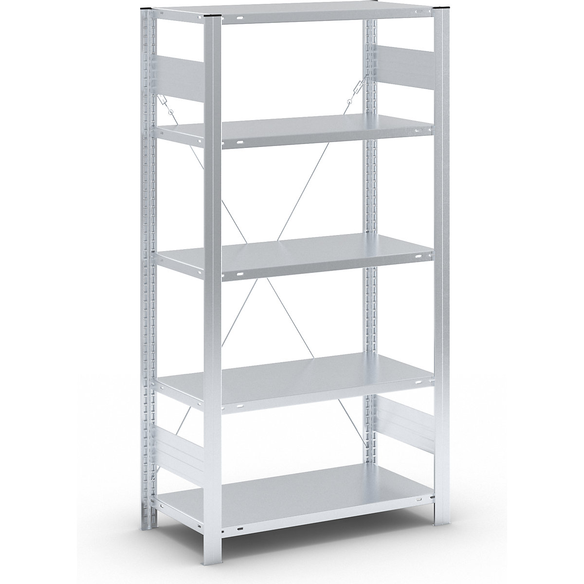 Rayonnage emboîtable de stockage galvanisé, version mi-lourde - eurokraft pro