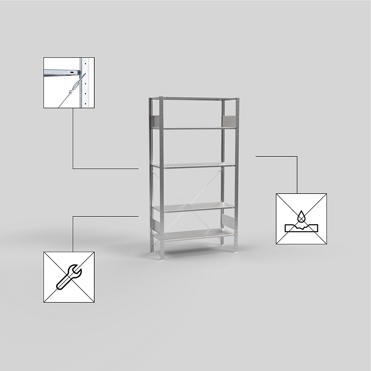 Rayonnage emboîtable – eurokraft pro (Illustration du produit 6)-5