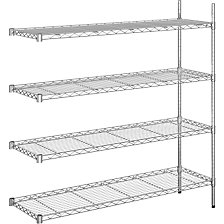 rayonnage additionnel, hauteur 1370 mm, 4 tablettes