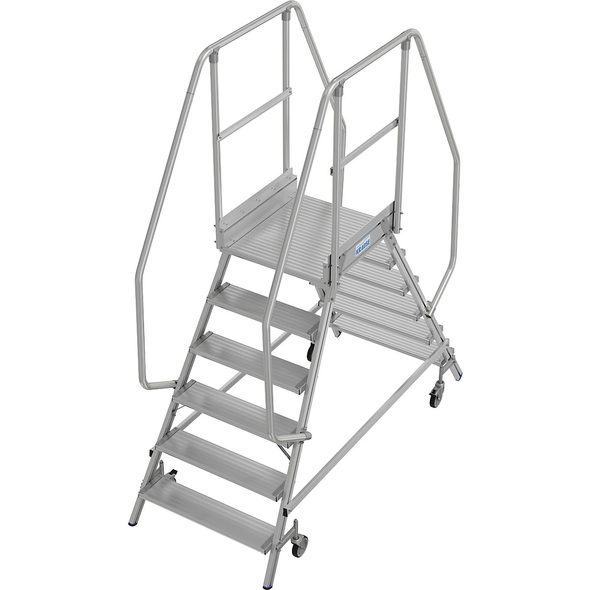 Plošinový rebrík – KRAUSE, obojstranne pochôdzny, nožná lišta, 2 x 6 stupňov, od 2 ks-13