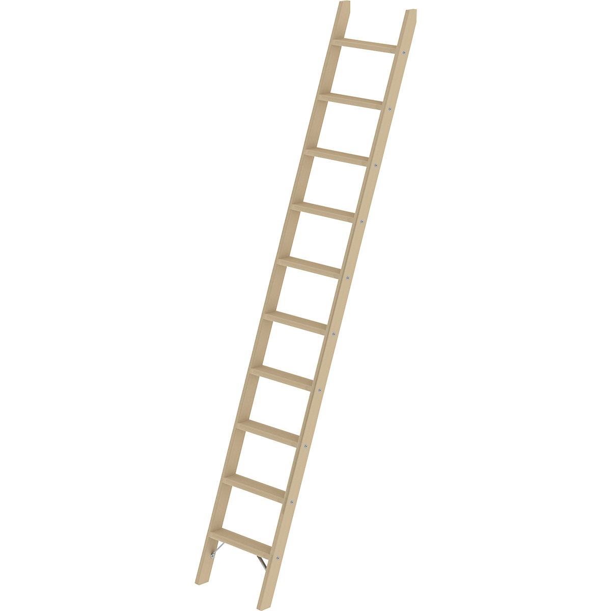 Drevený príložný rebrík – MUNK, so stupňami, 10 stupňov-1