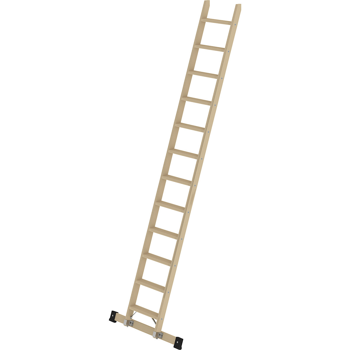 Drevený príložný rebrík – MUNK, so stupňami, 12 stupňov s priečnikom-4