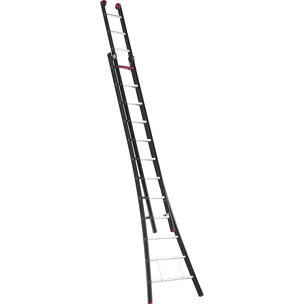 Posuvný rebrík, 2-dielny, vysúvateľný – Altrex, čierna, 2 x 12 priečok-6