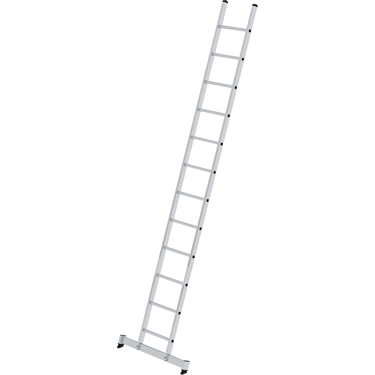 Príložný rebrík s priečkami – MUNK, profesionálne vyhotovenie, šírka 420 mm, 12 priečok, s priečnikom nivello®-6