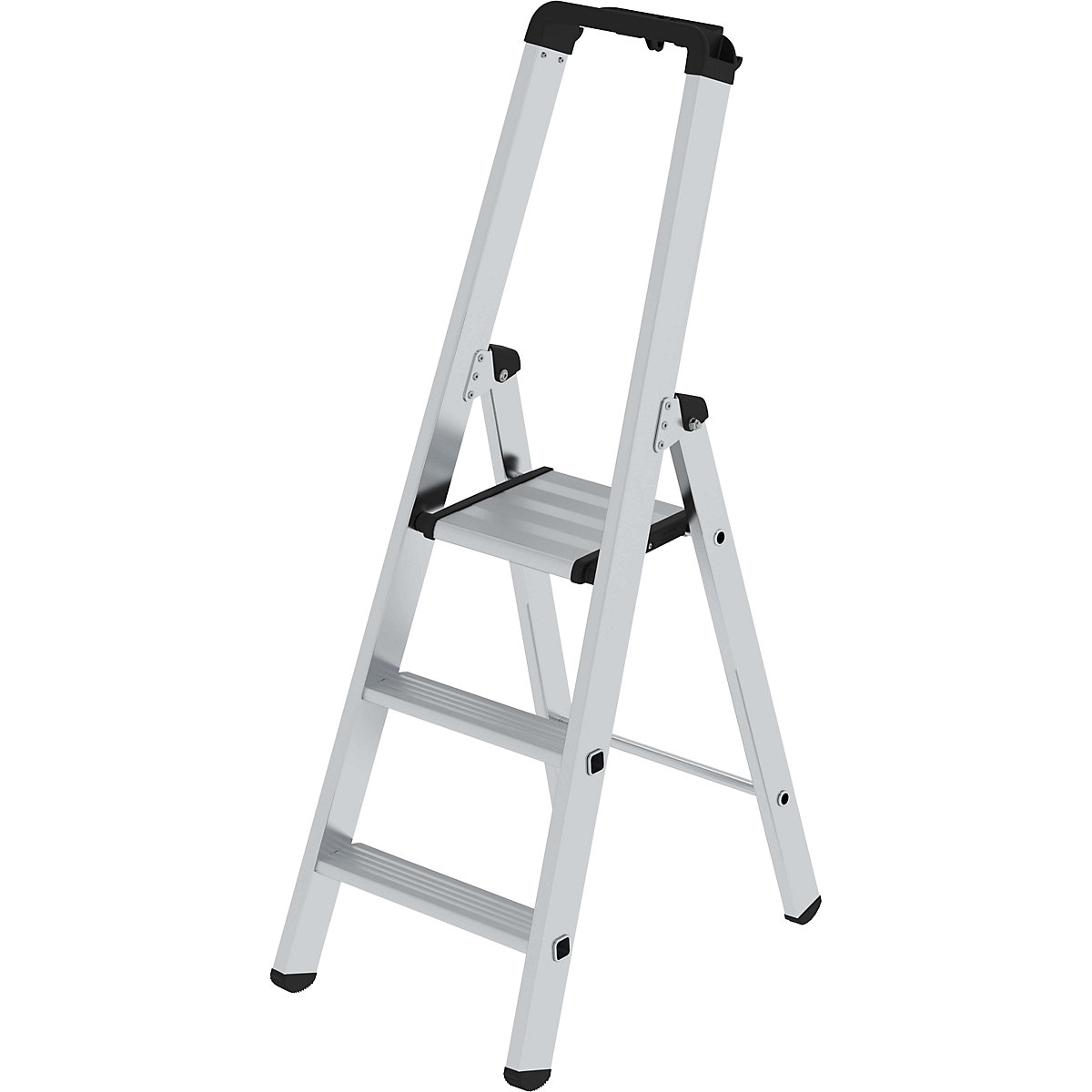 EUROKRAFTpro – Stojací rebrík so stupňami, jednostranný, štandardné vyhotovenie, 3 stupne