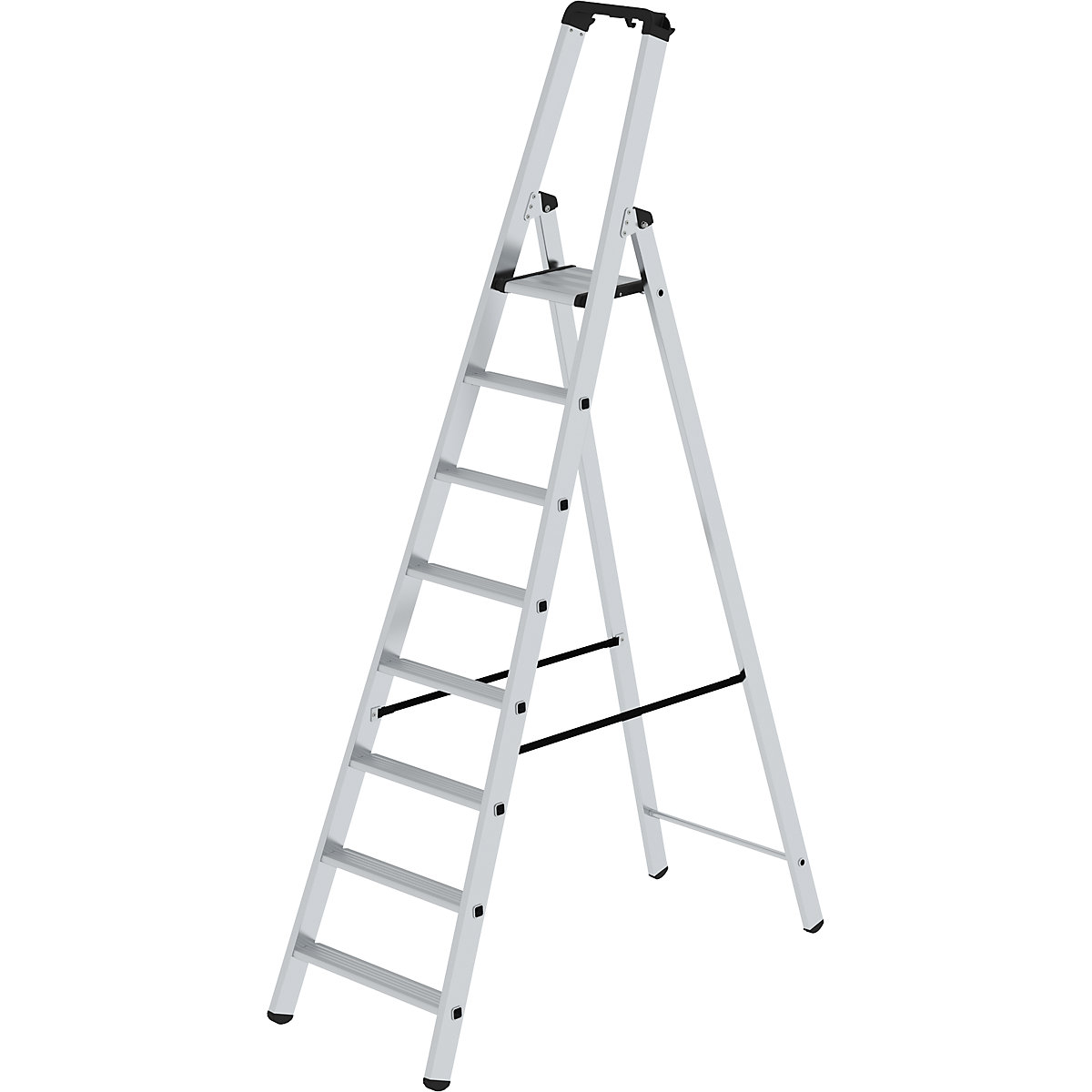 EUROKRAFTpro – Stojací rebrík so stupňami, jednostranný, štandardné vyhotovenie, 8 stupňov