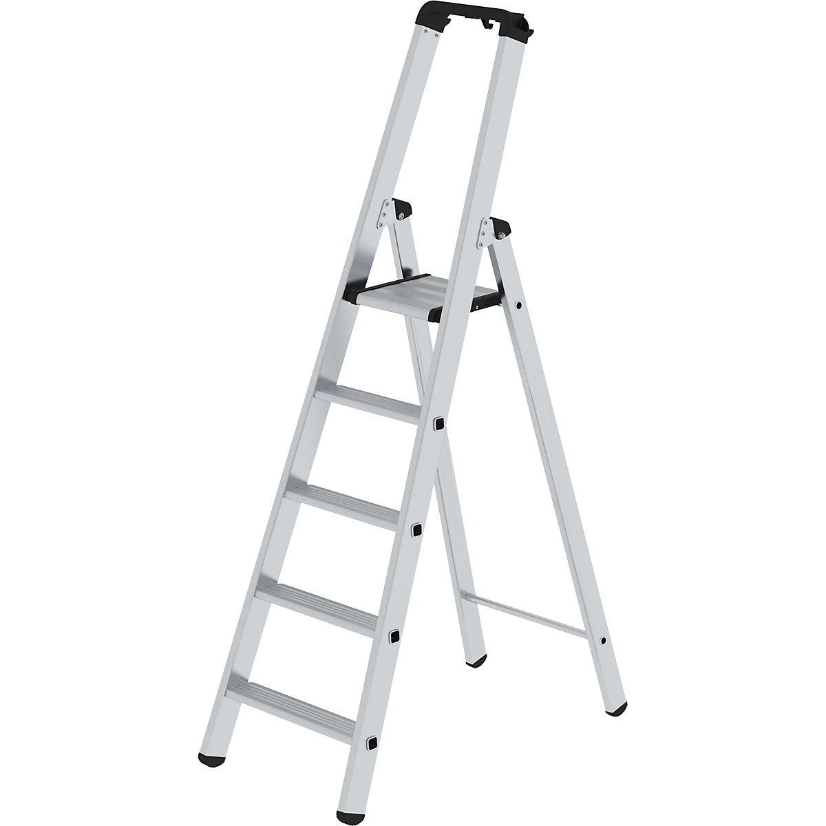 EUROKRAFTpro – Stojací rebrík so stupňami, jednostranný, štandardné vyhotovenie, 5 stupňov