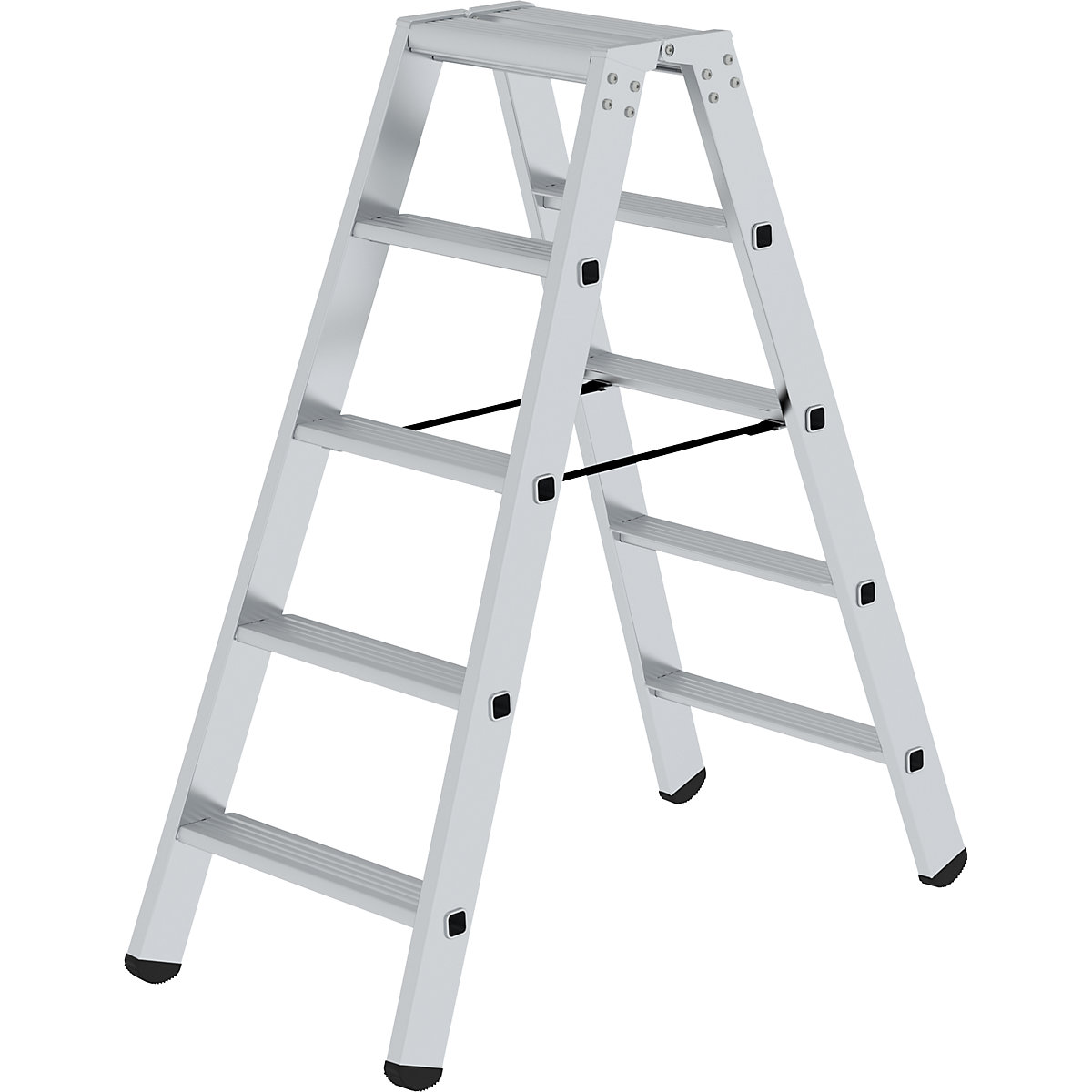 EUROKRAFTpro – Stojací rebrík so stupňami, obojstranný, štandardné vyhotovenie, 2 x 5 stupňov