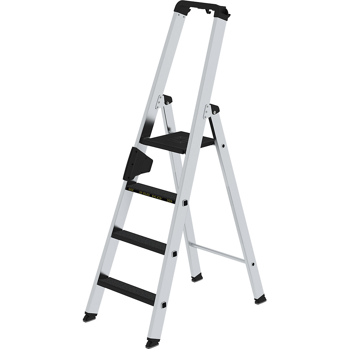 Stojaci rebrík so stupňami CLIP-STEP – MUNK, jednostranne pochôdzny, protišmykový R13, zaťažiteľný, 4 stupne-9