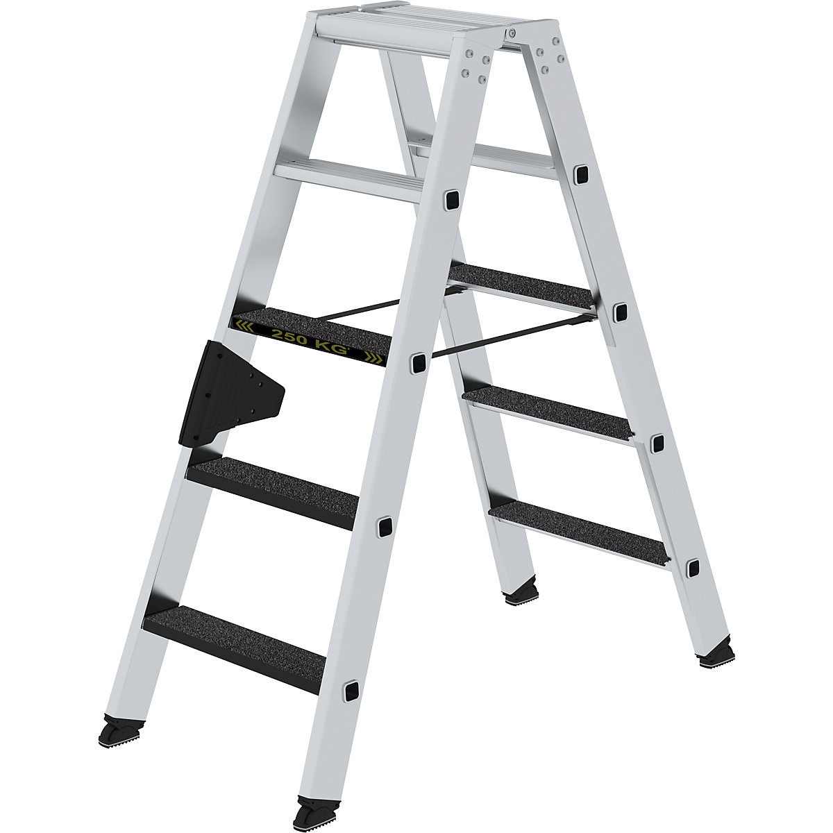 Stojaci rebrík so stupňami CLIP-STEP – MUNK, obojstranne pochôdzny, protišmykový R13, na vysoké zaťaženie, 2 x 5 stupňov-8