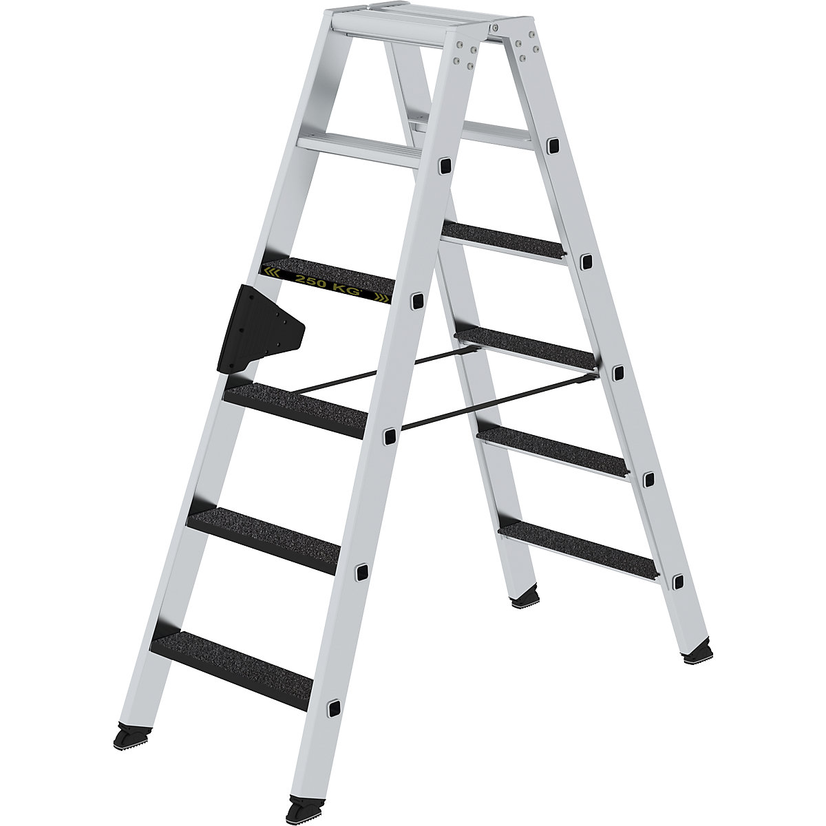 Stojaci rebrík so stupňami CLIP-STEP – MUNK, obojstranne pochôdzny, protišmykový R13, na vysoké zaťaženie, 2 x 6 stupňov-10