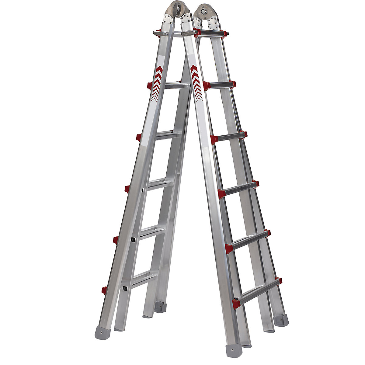 Teleskopický sklápací rebrík, stojací, príložný, výsuvný rebrík a rebrík na schody v jednom, 4 x 6 priečok-14