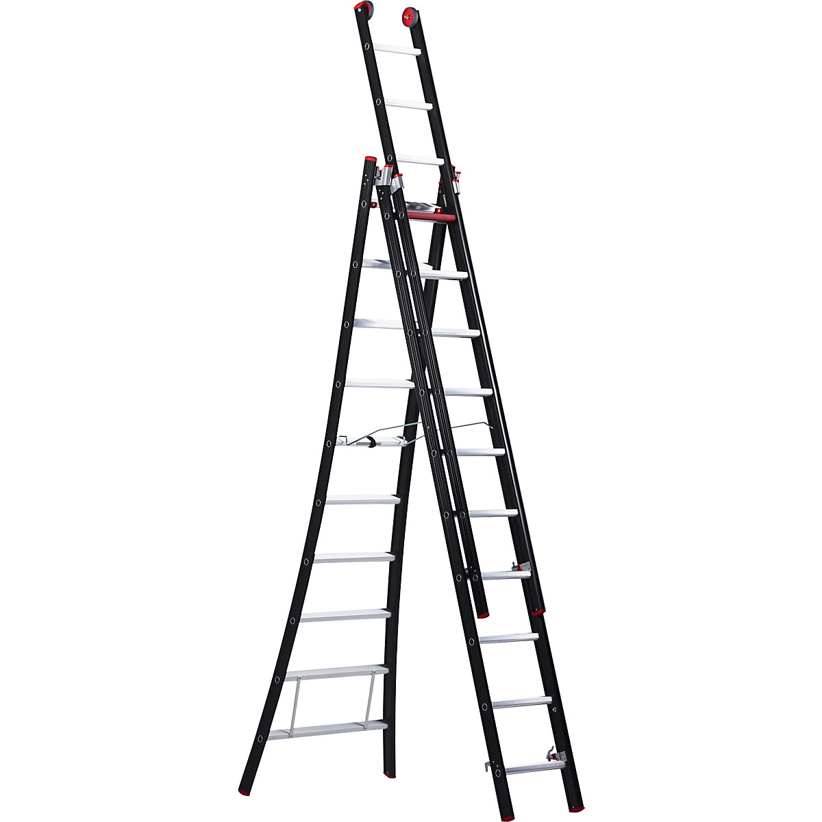 Viacúčelový rebrík NEVADA – Altrex, 3-dielny, čierny, 3 x 10 priečok-9