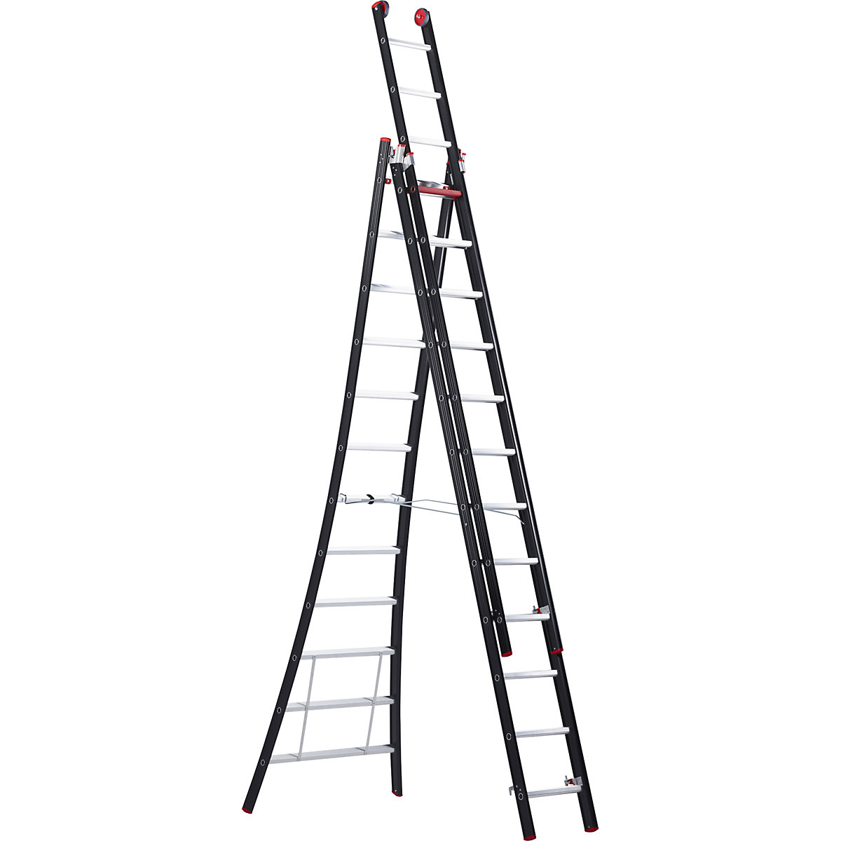 Viacúčelový rebrík NEVADA – Altrex, 3-dielny, čierny, 3 x 12 priečok-11