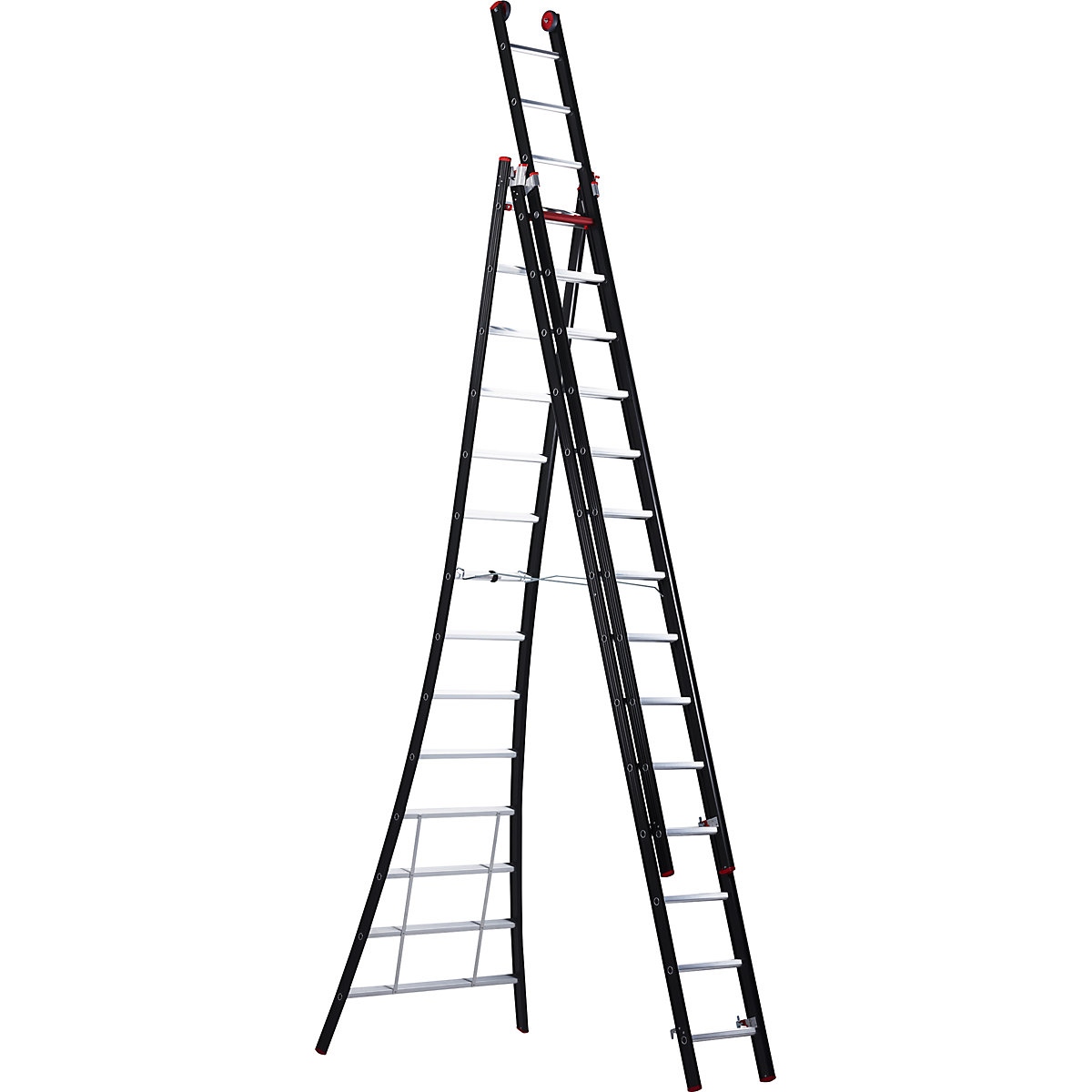 Viacúčelový rebrík NEVADA – Altrex, 3-dielny, čierny, 3 x 14 priečok-8