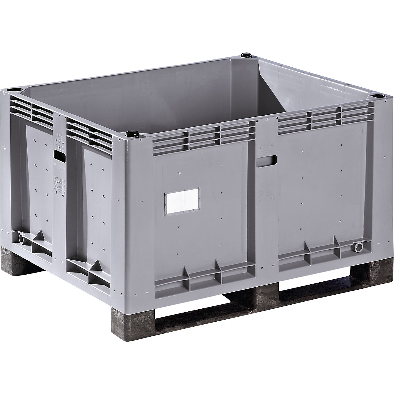 Contenedor grande de polietileno: capacidad 600 l, 2 listones de