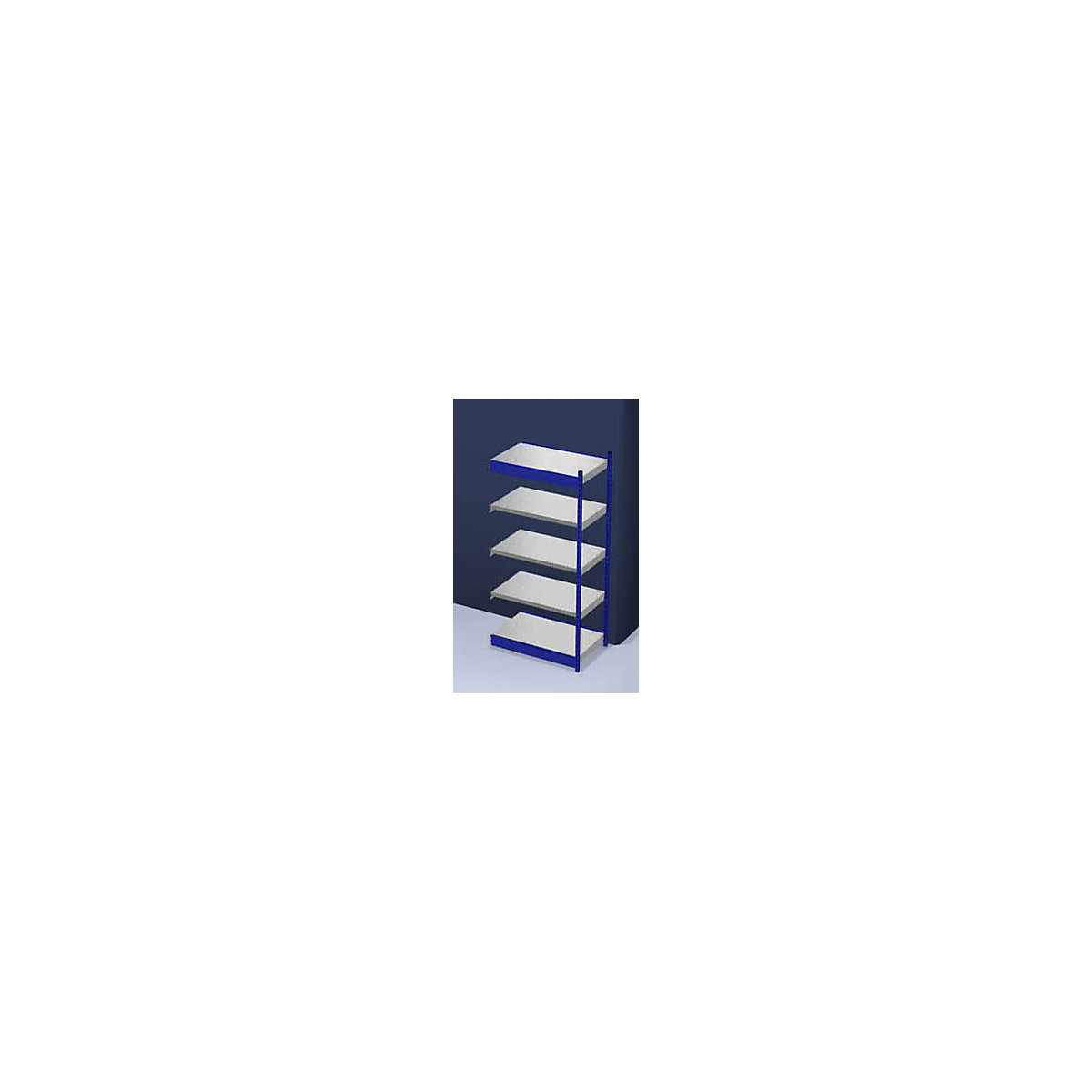 Stabilný zásuvný regál, jednostranný – hofe, výška regálu 2000 mm, modrá/pozinkovaný, šírka police 1025 mm, prídavný regál, šírka x hĺbka 1025 x 600 mm-10