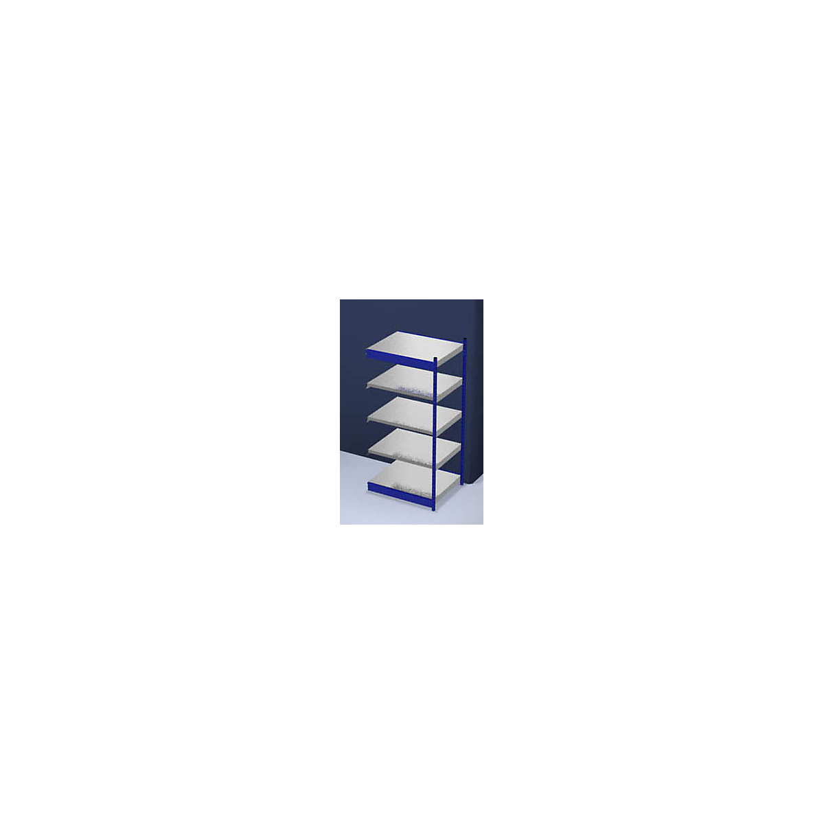 Stabilný zásuvný regál, jednostranný – hofe, výška regálu 2000 mm, modrá/pozinkovaný, šírka police 1025 mm, prídavný regál, šírka x hĺbka 1025 x 800 mm-11