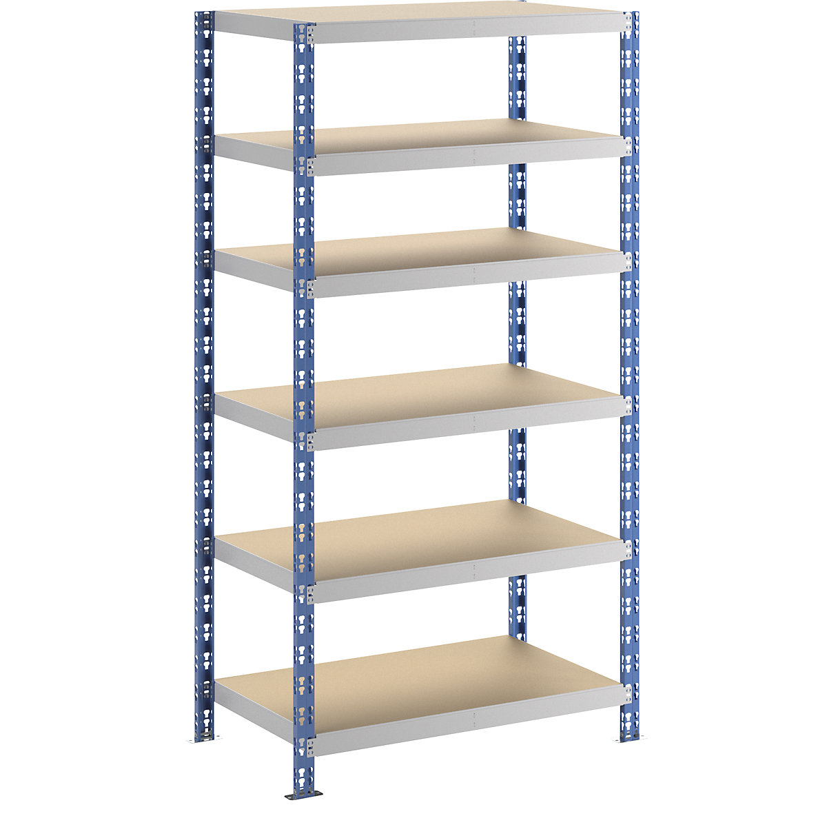 Univerzální zásuvný regál, stabilní – eurokraft basic, dřevotřískové police, v x š x h 1976 x 1050 x 600 mm, základní regál-29