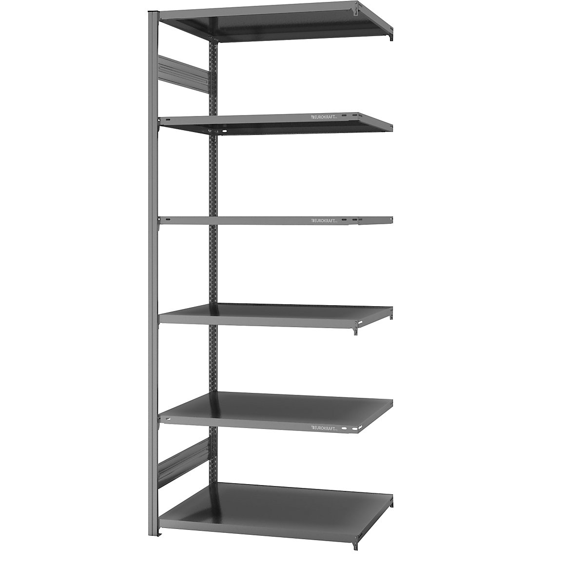 Zásuvný regál, lehké provedení – eurokraft pro, oboustranné provedení, v x š x h 2500 x 1000 x 800 mm, pozinkováno, přístavný regál-38