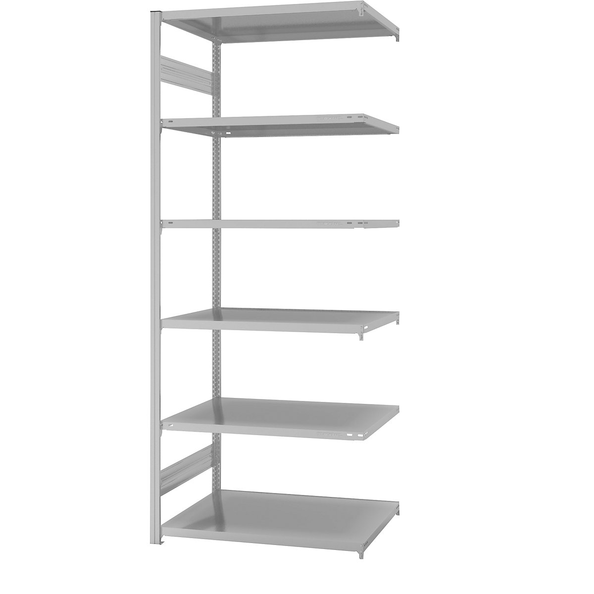 Zásuvný regál, lehké provedení – eurokraft pro, oboustranné provedení, v x š x h 2500 x 1000 x 800 mm, šedá, přístavný regál-52