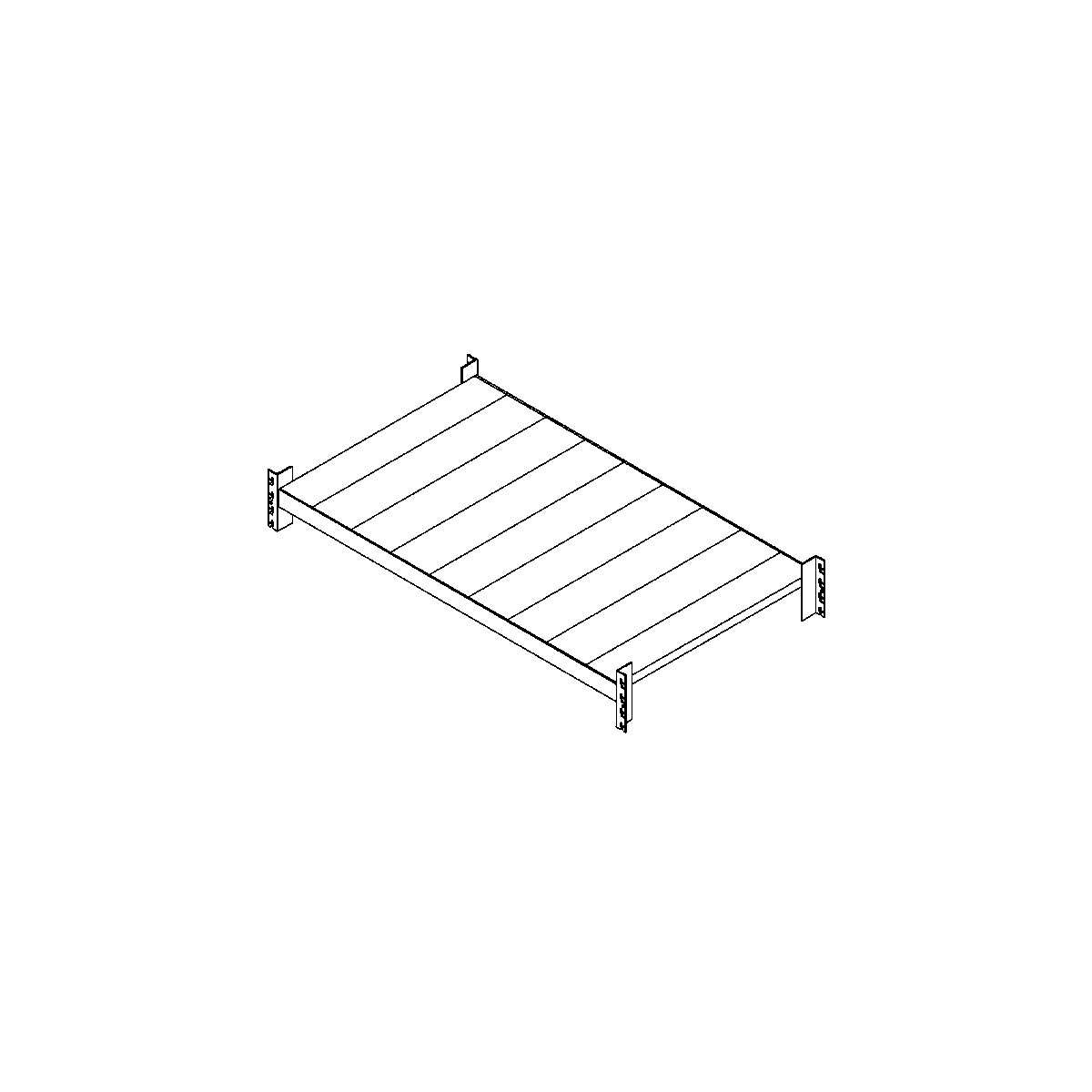 Regal za velike obremenitve – polica – eurokraft pro, dolžina prečk 1350 mm, DxG 1350 x 600 mm, zelena RAL 6011-1