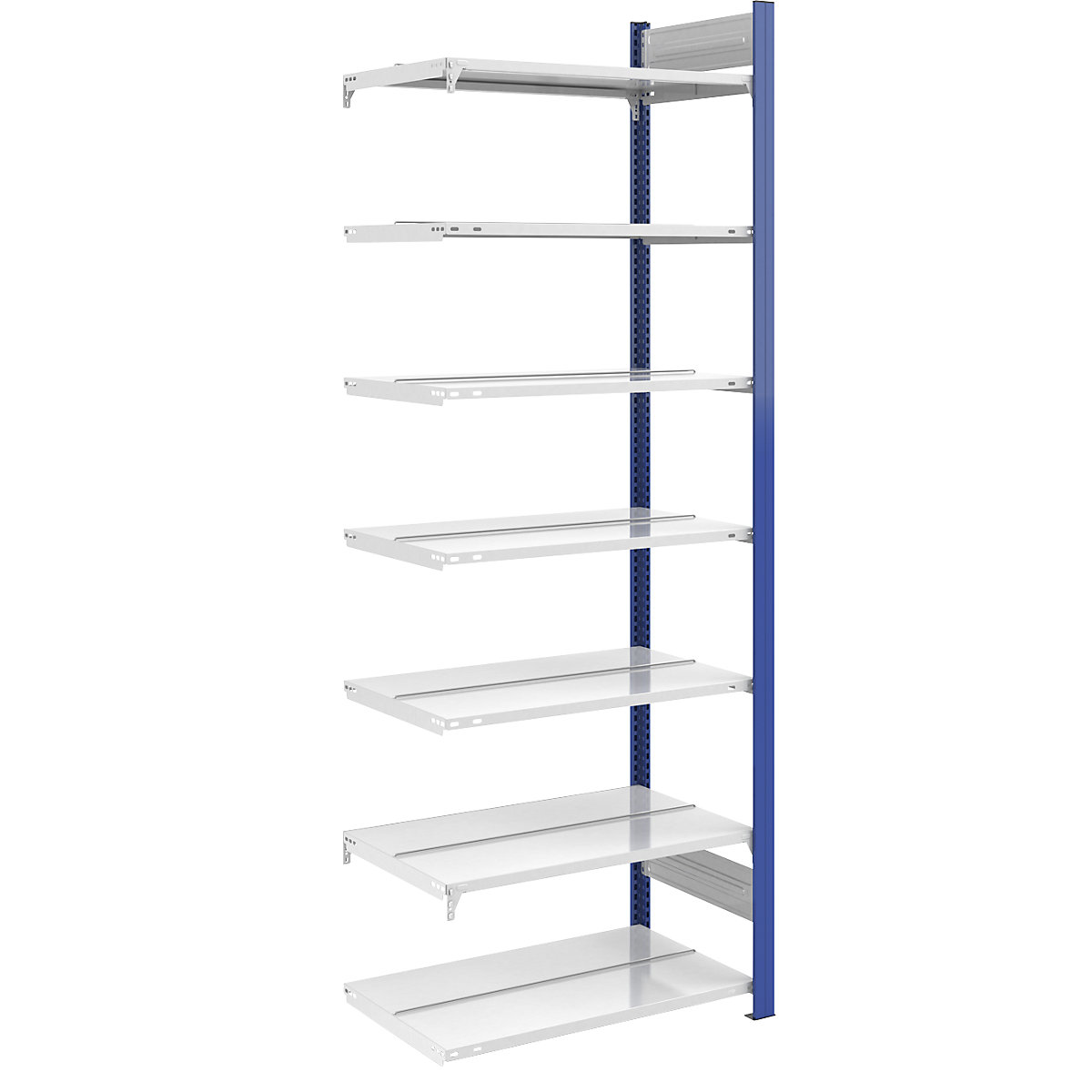 Ordner-Steckregal hofe, doppelseitig, Höhe 2350 mm, BxT 750 x 600 mm, Anbauregal, blau / grau