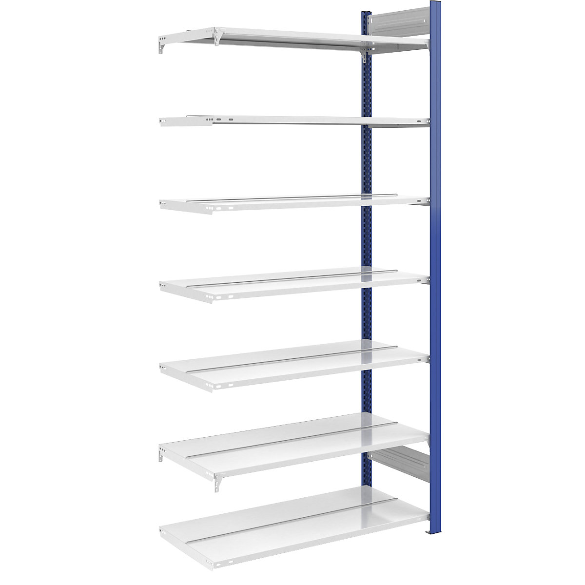 Ordner-Steckregal hofe, doppelseitig, Höhe 2350 mm, BxT 1000 x 600 mm, Anbauregal, blau / grau