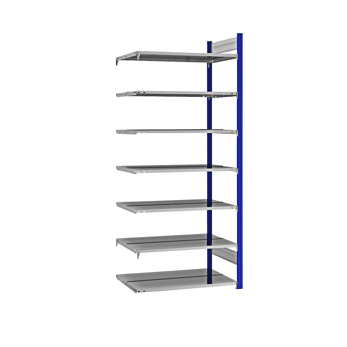 Ordner-Steckregal hofe, doppelseitig, Höhe 2350 mm, BxT 1000 x 600 mm, Anbauregal, blau / verzinkt