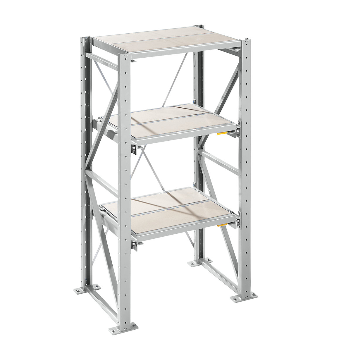 Schwerlast-Auszugregal LISTA, Einschubbreite 890 mm, Tiefe 860 mm, Grundregal, lichtgrau-9