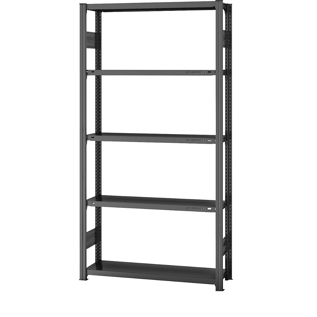 System-Steckregal, verzinkt eurokraft pro, Bauart leicht, Bauart leicht, Regalhöhe 2000 mm, Grundregal, Breite x Tiefe 1000 x 300 mm