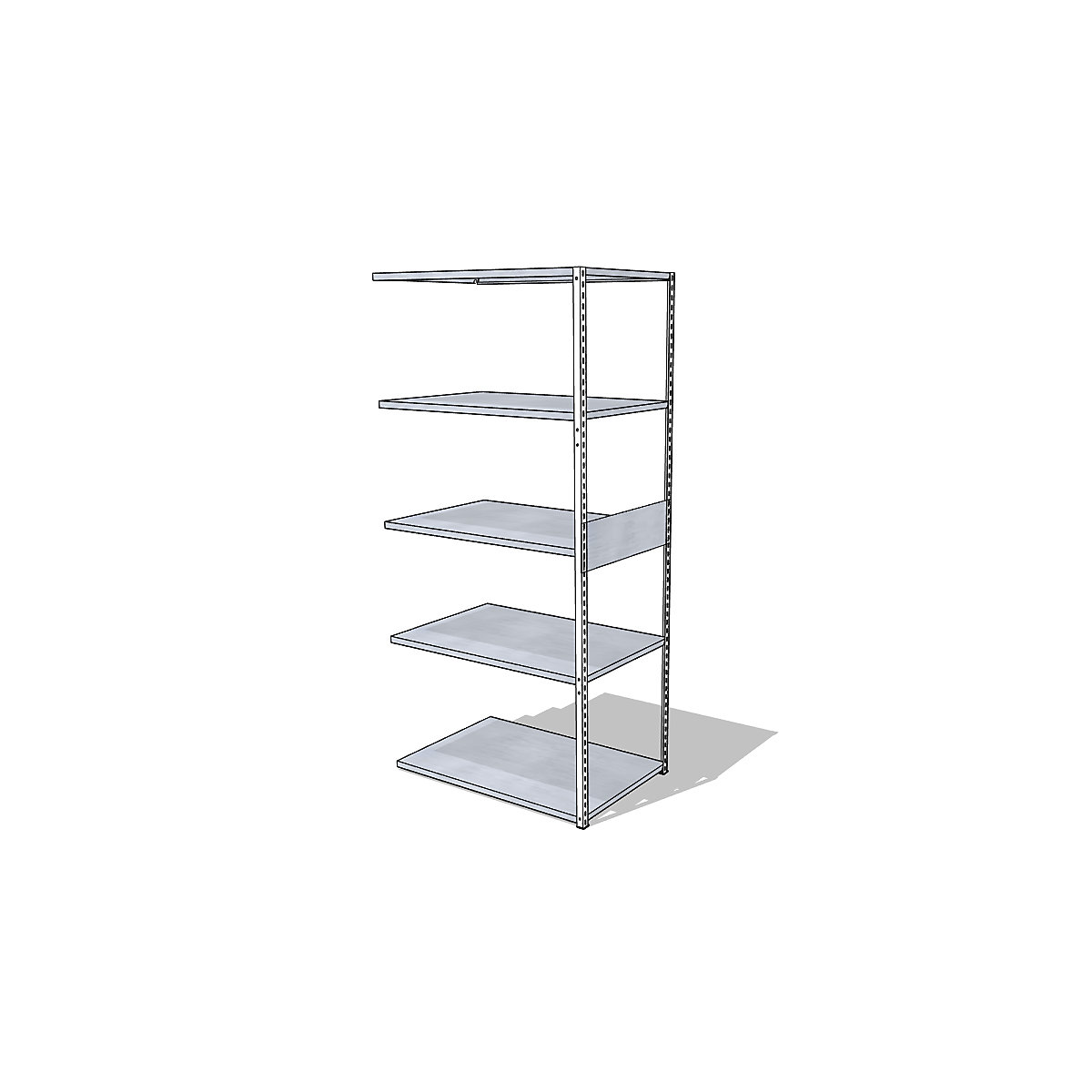 Universal-Steckregal, Breite x Tiefe 930 x 600 mm, Anbauregal, verkehrsweiß
