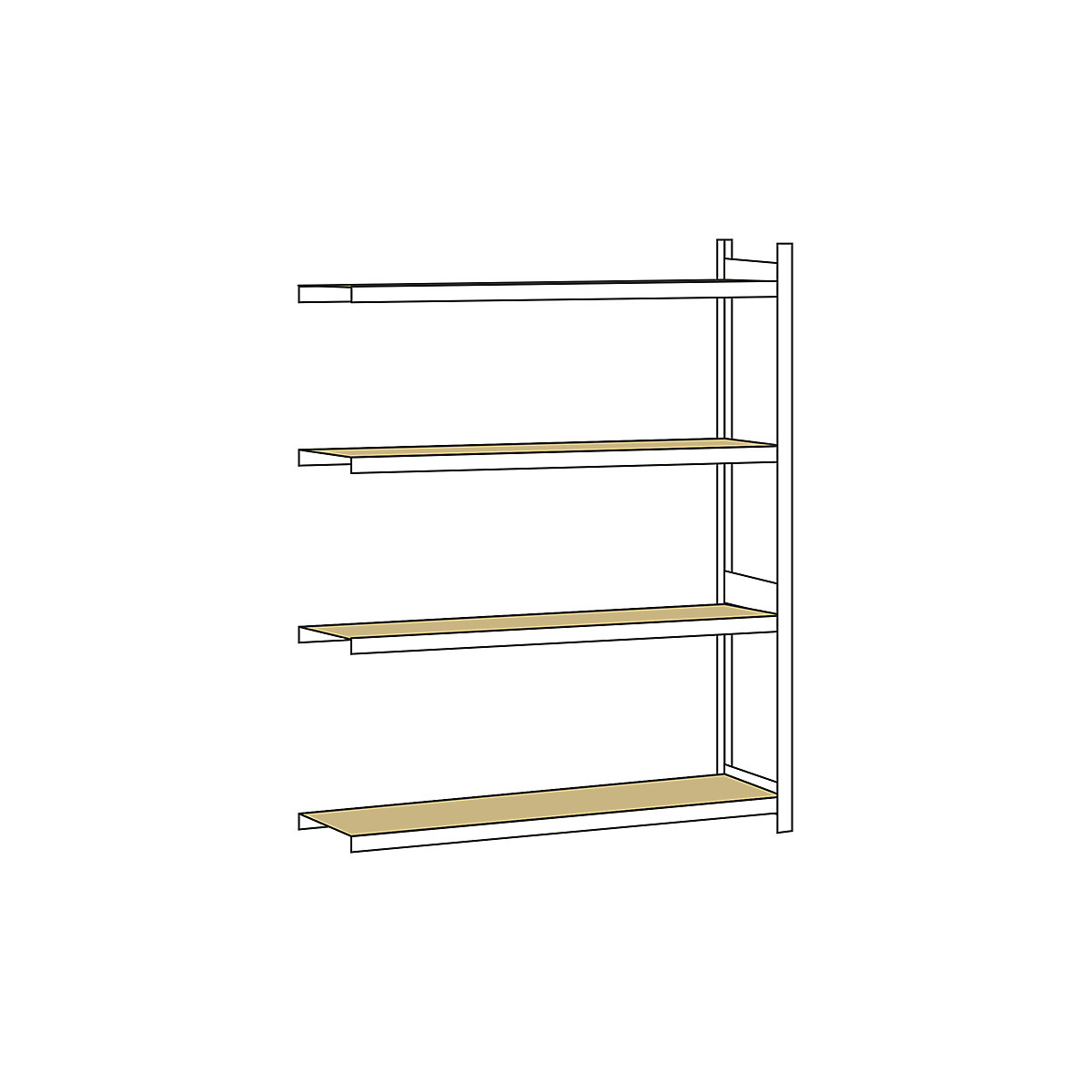 Weitspannregal, mit Spanplatte, Höhe 2500 mm SCHULTE, Spannweite 2000 mm, Anbauregal, Tiefe 500 mm-6