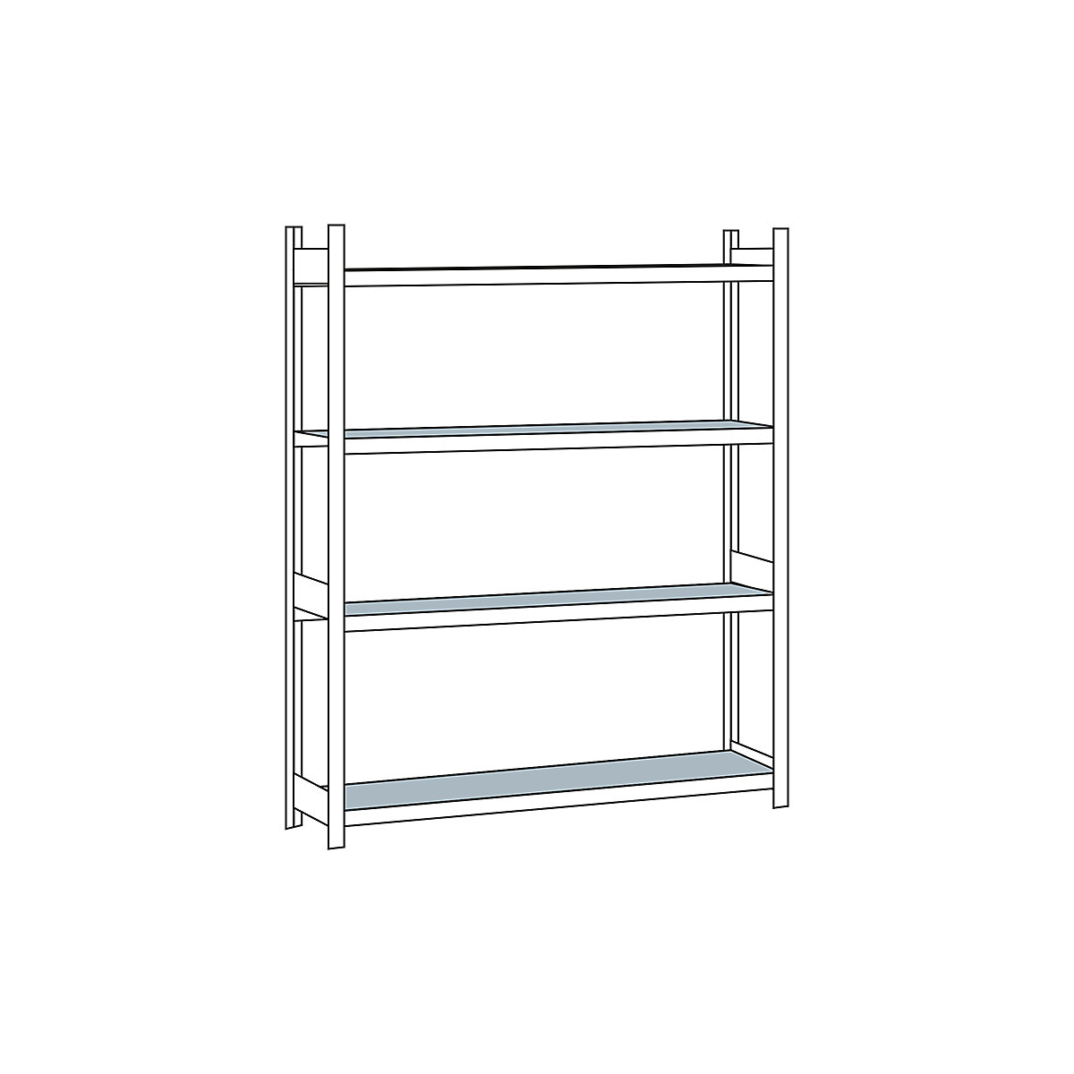 Weitspannregal, mit Stahlboden, Höhe 2500 mm SCHULTE, Spannweite 2250 mm, Grundregal, Tiefe 400 mm-6