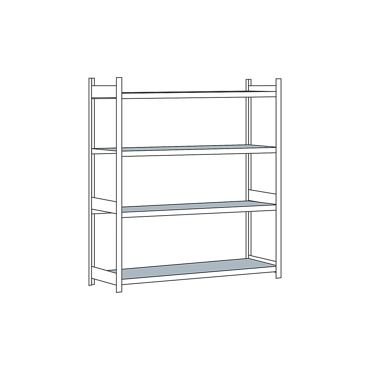 Weitspannregal, mit Stahlboden, Höhe 2500 mm SCHULTE, Spannweite 2500 mm, Grundregal, Tiefe 800 mm-8