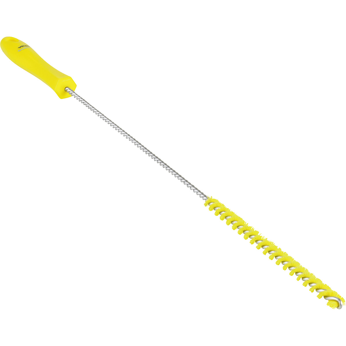 Pijpborstel met steel – Vikan, hard, Ø 10 mm, VE = 15 stuks, geel