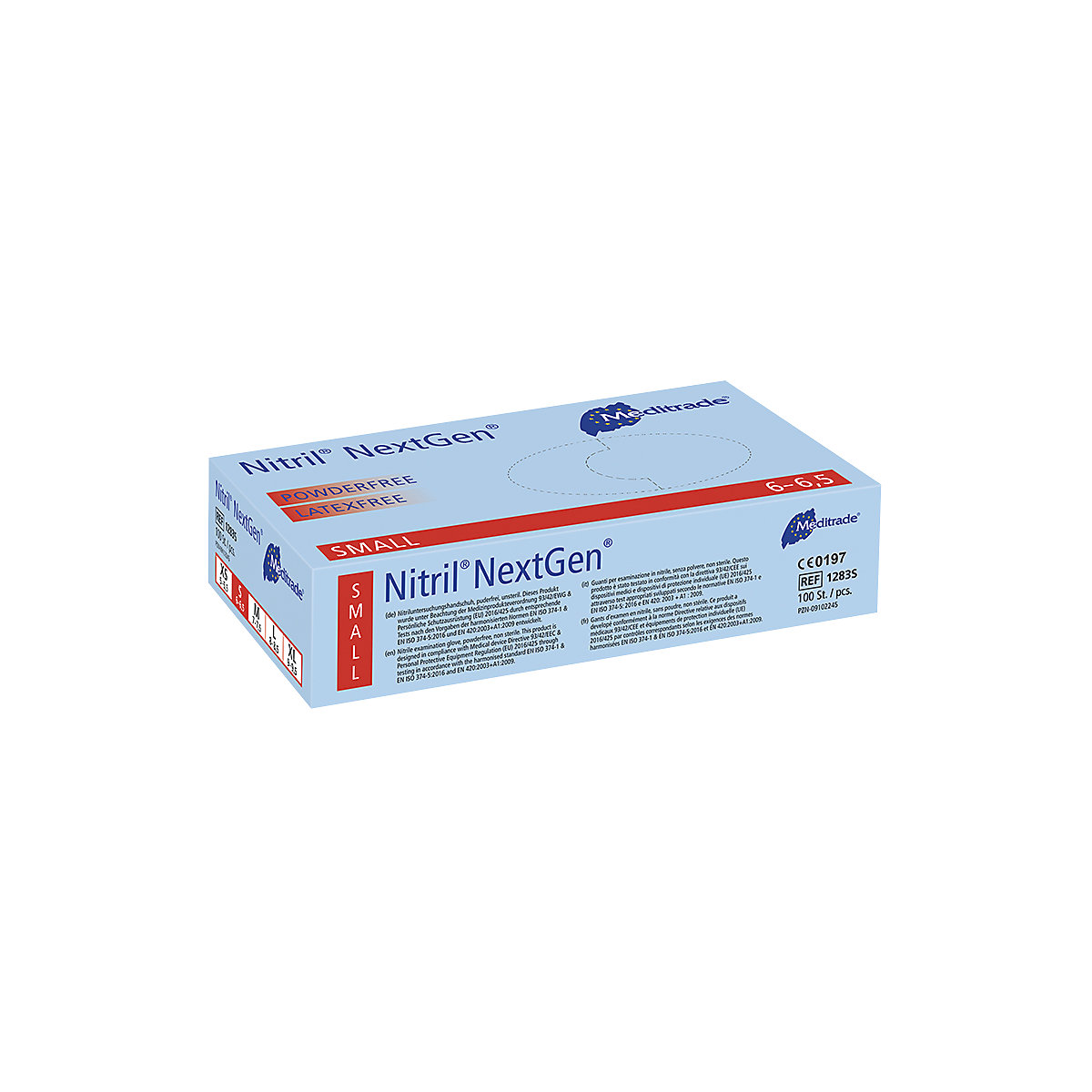 Nitril-Einweghandschuhe Meditrade, VE 1000 Stk (Produktabbildung 2)-1
