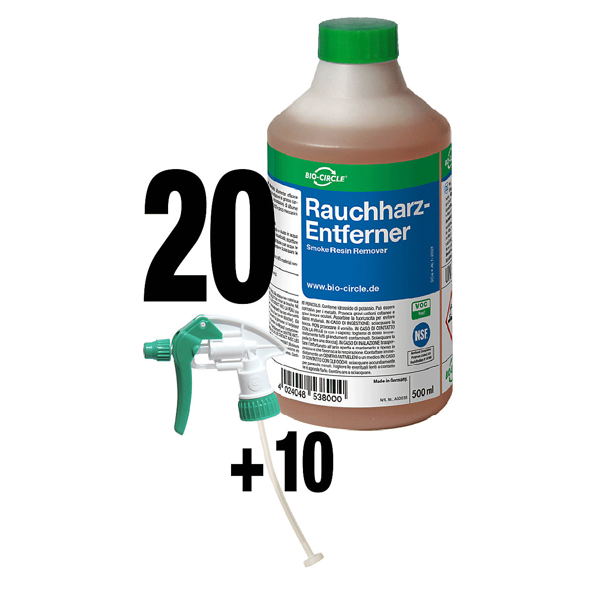 Rauchharz-Entferner Bio-Circle: VE 20 Stk + 10 Sprayer