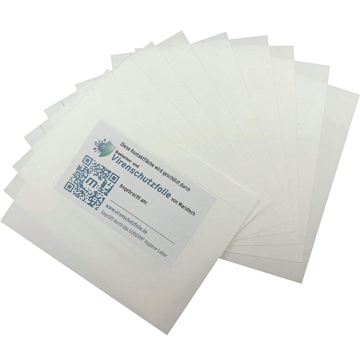 Bakterien- und Virenschutzfolie, Türpad 80 x 100 mm, VE 10 Stk, ab 2 VE, MT Grips® Antikeimfolie, transparent