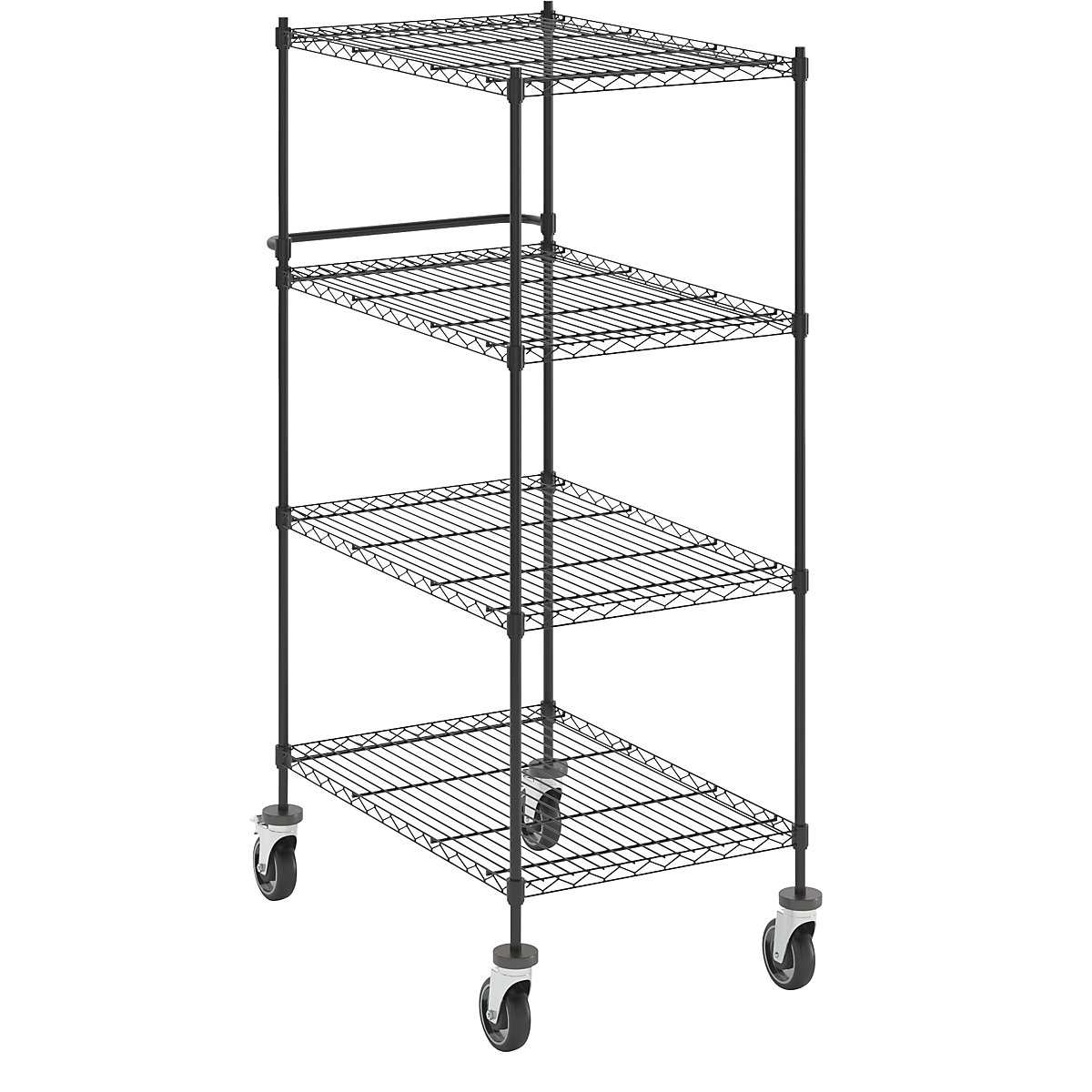 Mesa em grade de arame com rodas, preta (Imagem do produto 8)-7