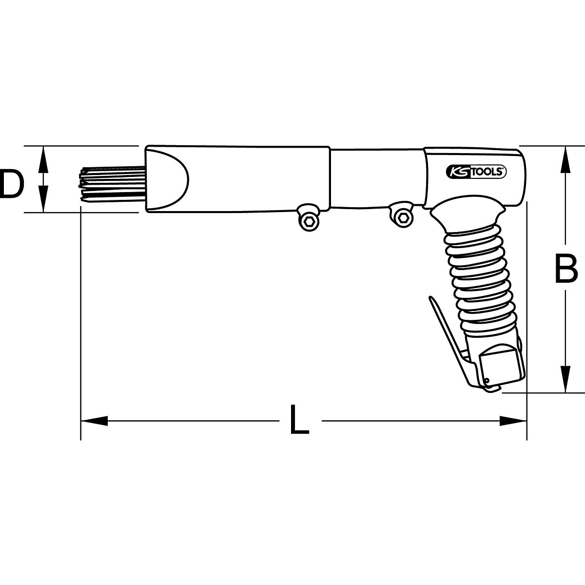 Pnevmatsko orodje za odstranjevanje rje z žebljev 3/8'&#x27; – KS Tools (Slika izdelka 2)-1