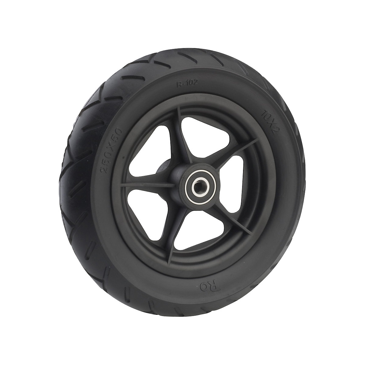Roda com raios e perfil Racing, pneus de PU, jante de plástico, ØxL da roda 250 x 50 mm, a partir de 4 unid.-2
