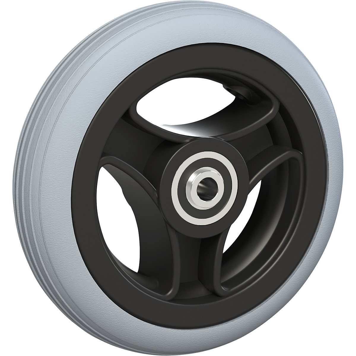 Roda com raios, com pneus de PU, não deixam marcas, Ø da roda x largura 125 x 30 mm, a partir de 4 unid.-2