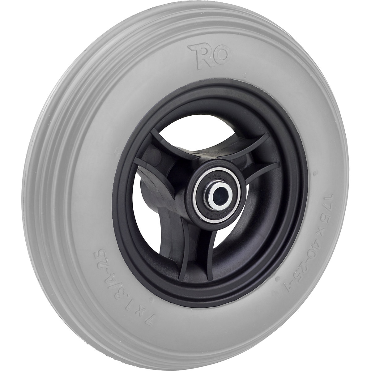Roda com raios, com pneus de PU, não deixam marcas, Ø da roda x largura 170 x 43 mm, a partir de 4 unid.-3