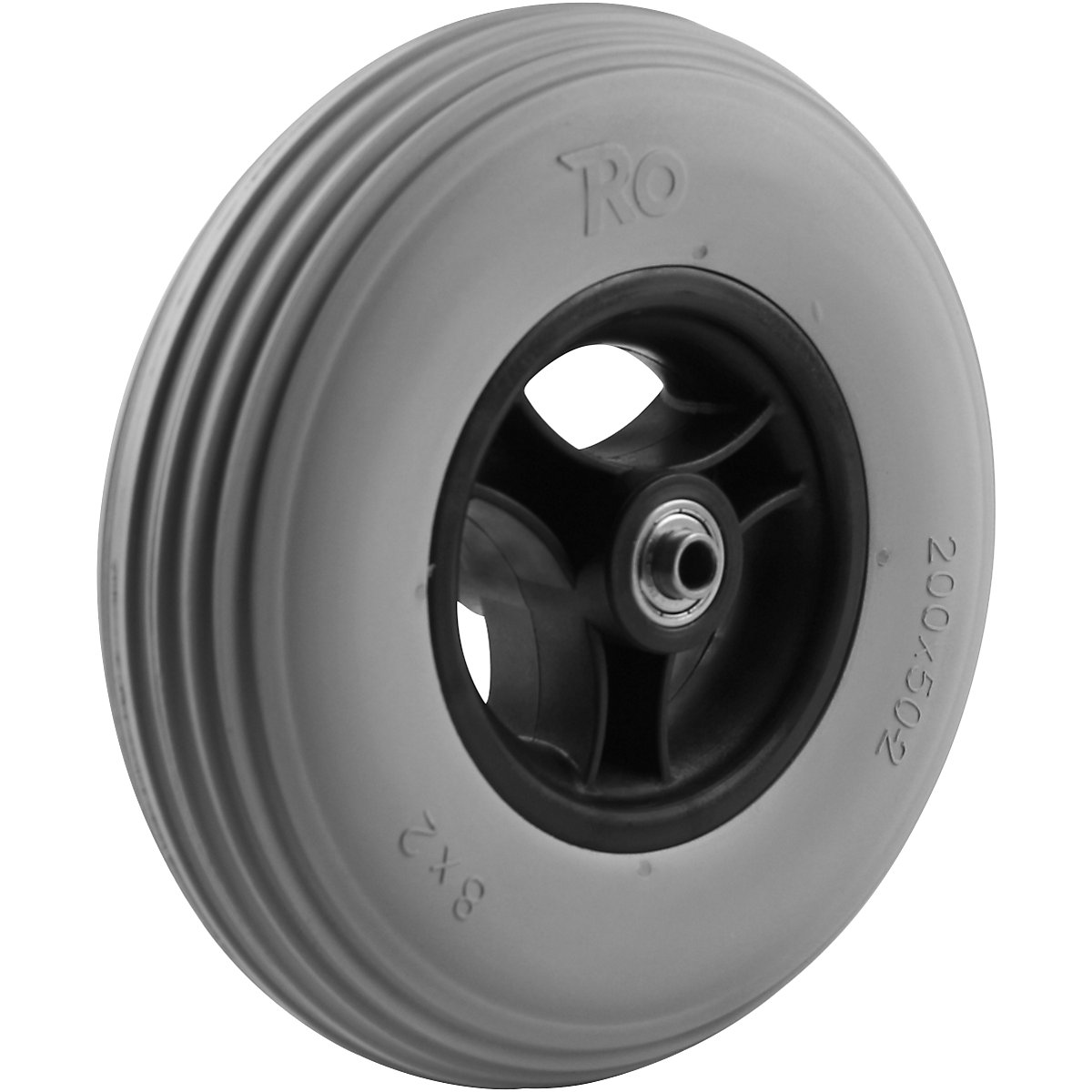 Roda com raios, com pneus de PU, não deixam marcas, Ø da roda x largura 200 x 50 mm, a partir de 4 unid.-4