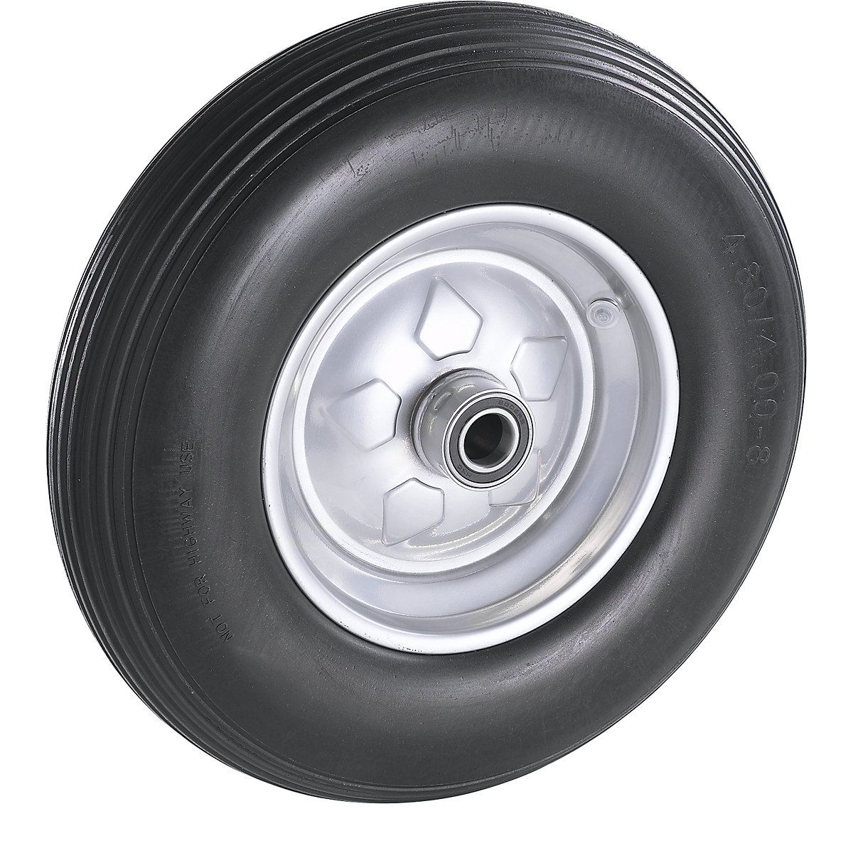 Roda em PU, resistente a furos, rolamento de esferas, Ø da roda x largura 400 x 100 mm-2