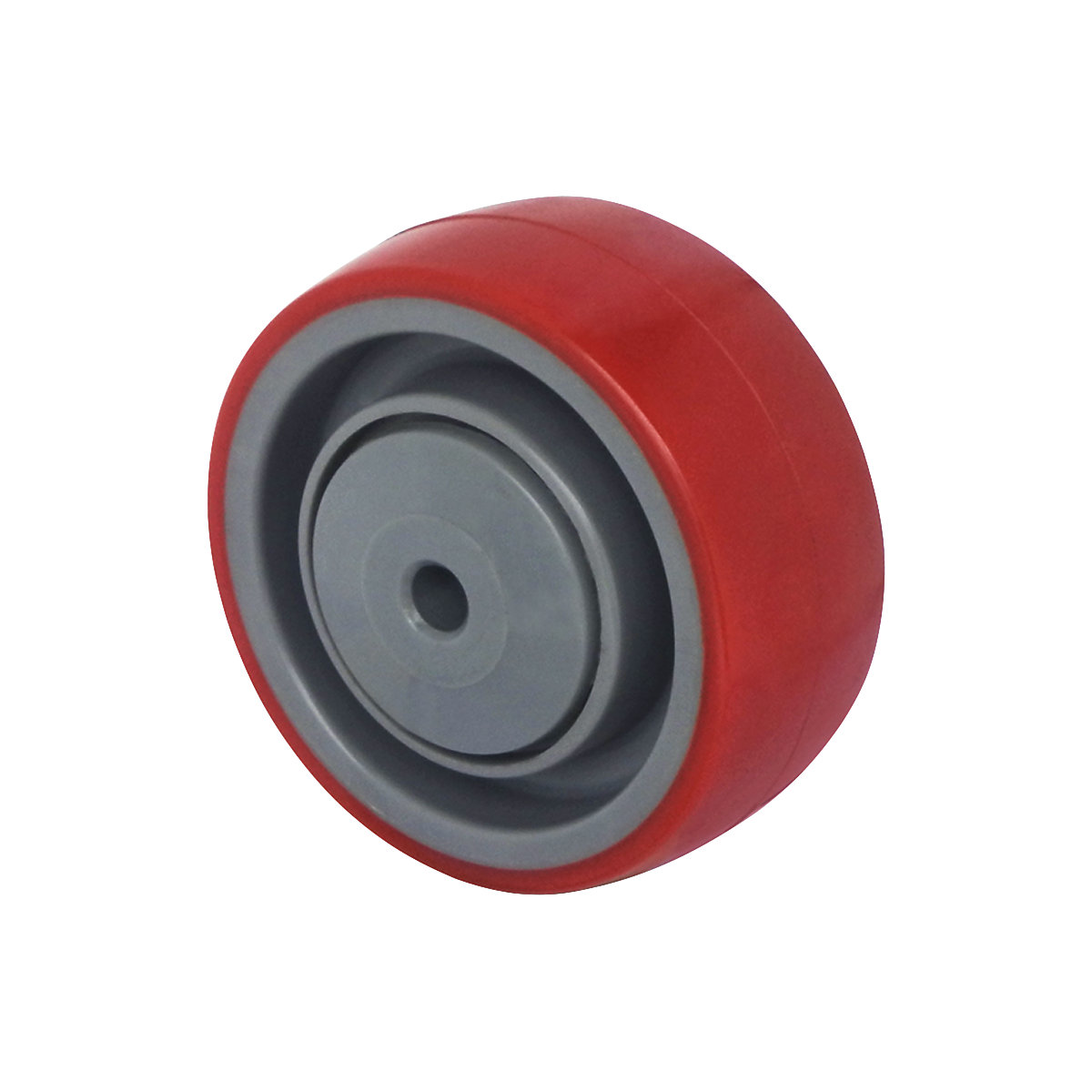 Roue en PU rouge sur jante en polyamide